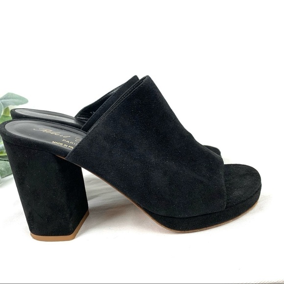 Robert Clergerie Abrice suede peep toe mules with chunky heel - Picture 8 of 15